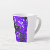 ネオンパープルの黒猫 カフェラテマグ (右アングル)