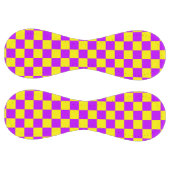 ネオンパープルイエローチェッ市松模様にカーボードヴィンテージ ソフトボール (パネル)