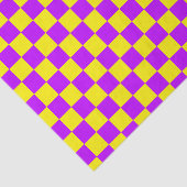 ネオンパープルイエローチェッ市松模様にカーボードヴィンテージ 薄葉紙 (詳細)