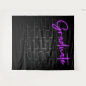 ネオンパープルグロー ライト | 卒業パーティー フォトブース タペストリー (正面(横))