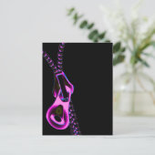 ネオンパープルジッパー黒ランダム背景WALLPA ポストカード (スタンド正面)