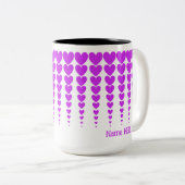 ネオンパープルハートティンセラ最高の先生エバーカスタム ツートーンマグカップ (正面右)