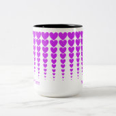 ネオンパープルハートティンセラ最高の先生エバーカスタム ツートーンマグカップ (中央)