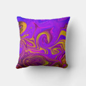 ネオンパープルピンクイエロー抽象デザイン クッション (裏面)