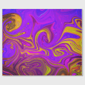 ネオンパープルピンクイエロー抽象デザイン ラッピングペーパー (フラット)