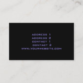 ネオンパープルブルーピアノ音楽ビジネスカード 名刺 (裏面)