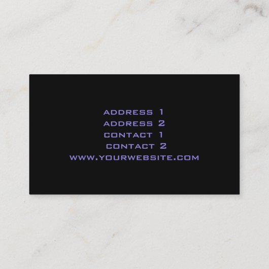 ネオンパープルブルーピアノ音楽ビジネスカード 名刺 (裏面)