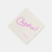 ネオンパープル応援パーソナライズされた結婚ズ スタンダードカクテルナプキン (角)