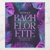 ネオンパームトロピカル花嫁パーティ ワインラベル (シングルラベル)