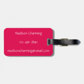 ネオンパーム熱帯夏の明るいピンク ラゲッジタグ (裏面横)