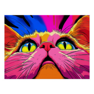 ネオンヒゲ: 猫の鮮やかな視界 ポスター