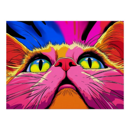 ネオンヒゲ: 猫の鮮やかな視界 ポスター (正面)