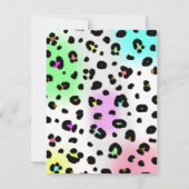 ネオンヒョウのプリントのパーティの招待状 招待状 (裏面)