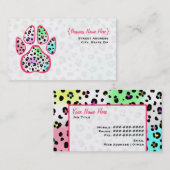 ネオンヒョウのプリントの足のプリントの名刺 名刺 (正面/裏面)