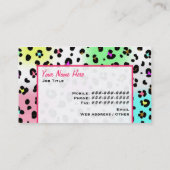 ネオンヒョウのプリントの足のプリントの名刺 名刺 (裏面)