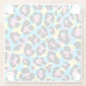 ネオンヒョウの斑点パターン ガラスコースター (裏面)