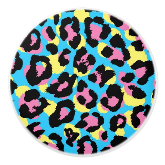 ネオンヒョウの斑点パターン セラミックノブ (正面)