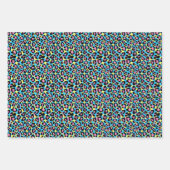 ネオンヒョウの斑点パターン ラッピングペーパーシート (正面)