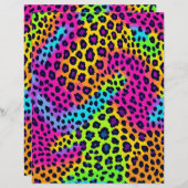 ネオンヒョウ印刷スクラップブック紙 (正面/裏面)