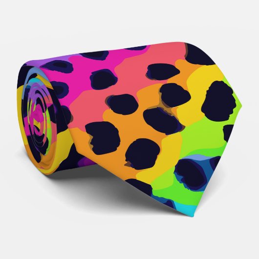 ネオンヒョウ柄 ネクタイ (ロール)