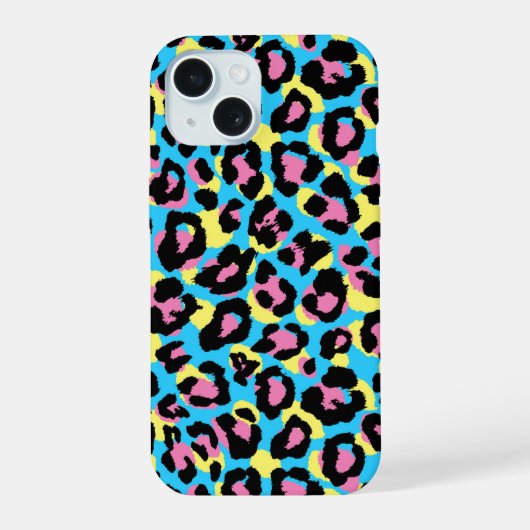 ネオンヒョウ柄 iPhone 15ケース (裏面)