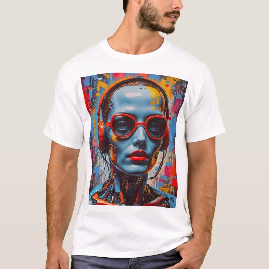 ネオンビジョンを持つサイボーグミューズ Tシャツ (正面)