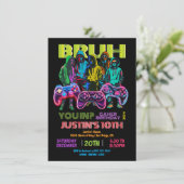 ネオンビデオゲーマーバースデーパーティーBruh you in 招待状 (スタンド正面)