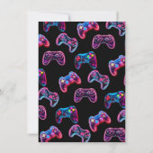 ネオンビデオゲーマーバースデーパーティーBruh you in 招待状 (裏面)