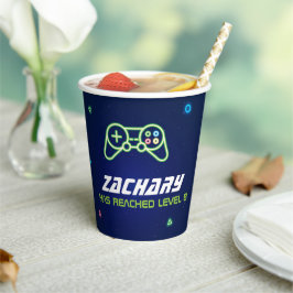 ネオンビデオゲームアーケードバースデーパーティー紙カップ 紙コップ