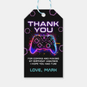 ネオンビデオゲームアーケード誕生日ありがとう ギフトタグ (正面)