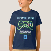 ネオンビデオゲームアーケード誕生日シャツ Tシャツ (正面)