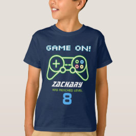 ネオンビデオゲームアーケード誕生日シャツ Tシャツ