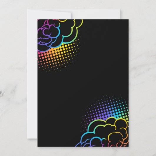 ネオンビデオゲームコントローラ誕生日 招待状 (裏面)