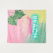 ネオンビーチお願いします ブライズルーム ピンク グラデーション パーム タペストリー (正面(横))