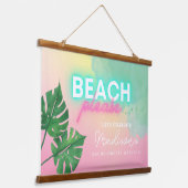 ネオンビーチお願い ブライズメイドパーティー ウェルカムサイン 吊り下げ型タペストリー (傾斜あり)