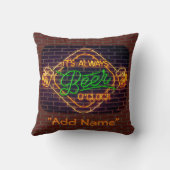 ネオンビールバーの印の装飾的な装飾用クッションMancave クッション (裏面)