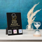 ネオンビールマグソーシャルメディアQRコードプラーク フォトプラーク (側面)