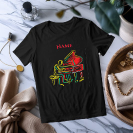 ネオンピアノラインアート | ビブラントミュージックTシャツ トライブレンドTシャツ