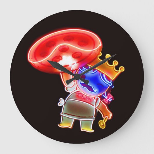 ネオンピザパイ時計 ラージ壁時計 (正面)