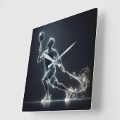 ネオンピックボール選手 スクエア壁時計 (傾斜)