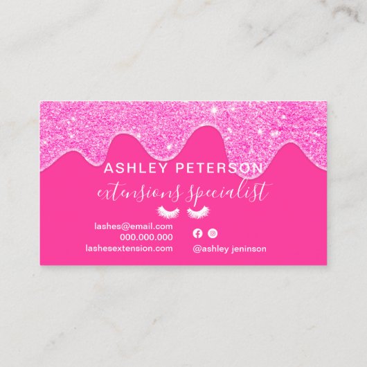 ネオンピンガーリークのグリッターがまつげを落とす 名刺 (裏面)