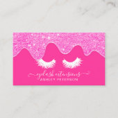 ネオンピンガーリークのグリッターがまつげを落とす 名刺 (正面)