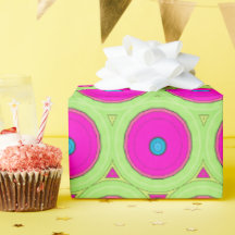 ネオンピンクとグリーンの抽象芸術サークル