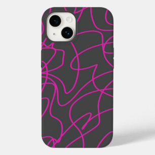 ネオンピンクとグレーラインアート Case-Mate iPhone 14ケース