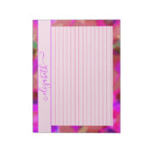 ネオンピンクと紫の抽象芸術水色 ノートパッド (回転)