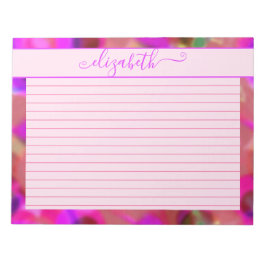ネオンピンクと紫の抽象芸術水色 ノートパッド