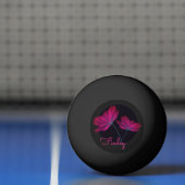 ネオンピンクと黒の花の名前フローラ 卓球ボール (ネット)