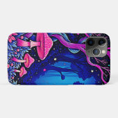 ネオンピンクのキノコの森の芸術 Case-Mate iPhoneケース (裏面(横))