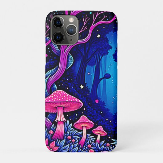 ネオンピンクのキノコの森の芸術 Case-Mate iPhoneケース (裏)