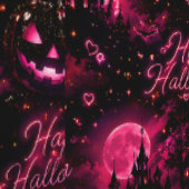 ネオンピンクのゴシックハロウィンパターン 壁紙 (縫い目)